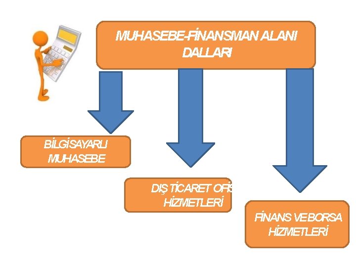 MUHASEBE-FİNANSMAN ALANI DALLARI BİLGİSAYARLI MUHASEBE DIŞ TİCARET OFİS HİZMETLERİ FİNANS VEBORSA HİZMETLERİ 