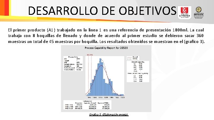 DESARROLLO DE OBJETIVOS El primer producto (A 1) trabajado en la línea 1 es