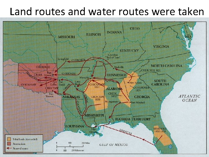 Land routes and water routes were taken 