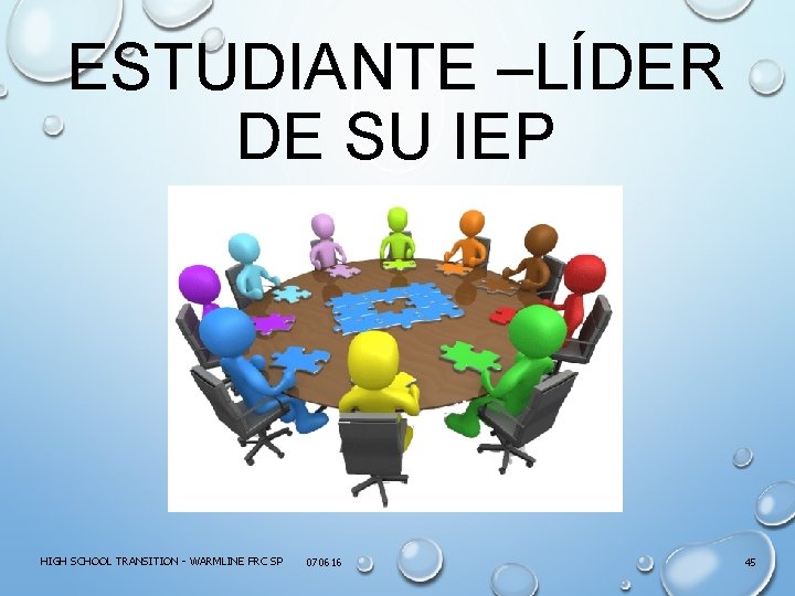 ESTUDIANTE –LÍDER DE SU IEP HIGH SCHOOL TRANSITION - WARMLINE FRC SP 070616 45