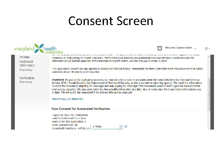 Consent Screen 