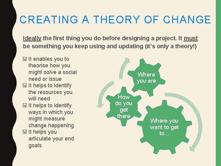 HOW TO CREATE A THEORY OF CHANGE OBJECTIVES