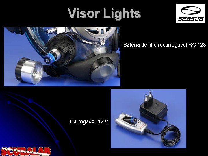 Visor Lights Bateria de lítio recarregável RC 123 Carregador 12 V 