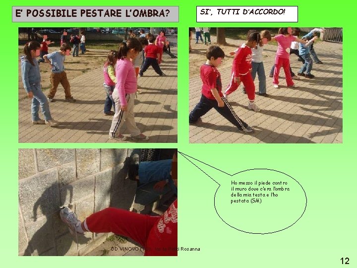 E’ POSSIBILE PESTARE L’OMBRA? SI’, TUTTI D’ACCORDO! Ho messo il piede contro il muro