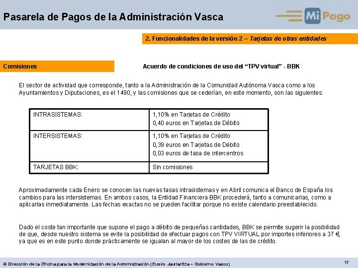 Pasarela de Pagos de la Administración Vasca 2. Funcionalidades de la versión 2 –