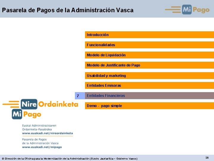 Pasarela de Pagos de la Administración Vasca Introducción Funcionalidades Modelo de Liquidación Modelo de