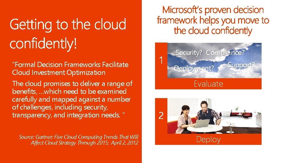 Security? Compliance? “Formal Decision Frameworks Facilitate Cloud Investment Optimization The cloud promises to deliver