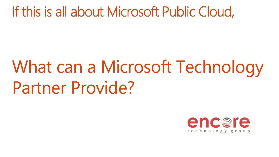 What can a Microsoft Technology Partner Provide? 