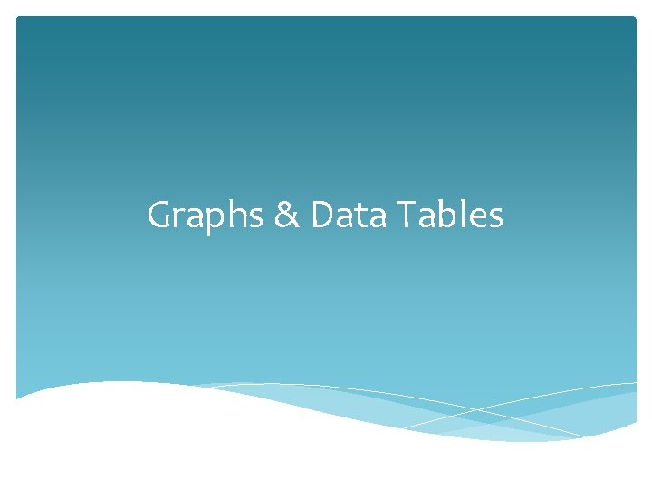 Graphs & Data Tables 