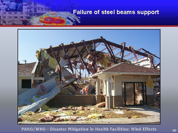 Failure of steel beams support 40 
