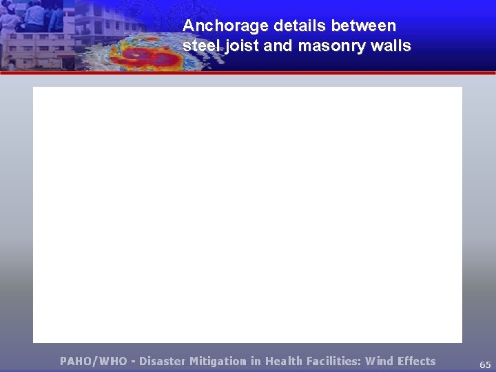 Anchorage details between steel joist and masonry walls 65 