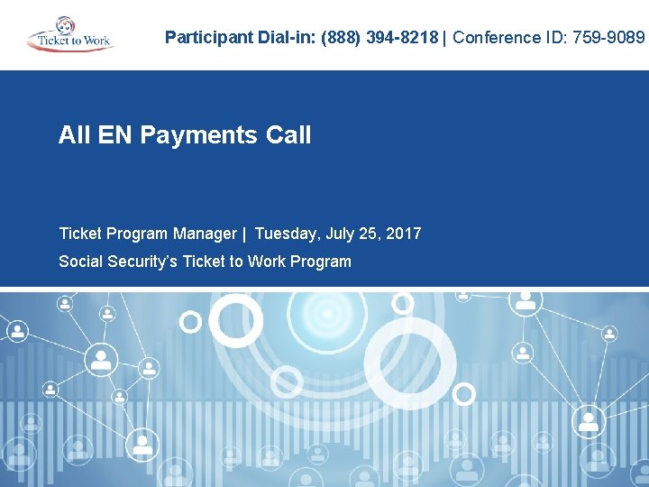 Participant Dial-in: (888) 394 -8218 | Conference ID: 759 -9089 All EN Payments Call