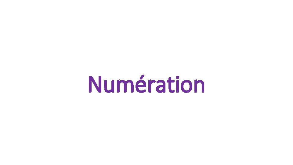 Numération 