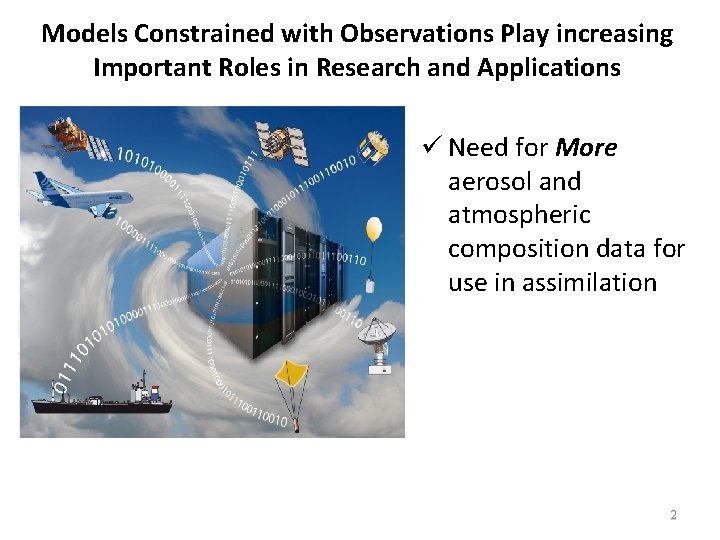 Models Constrained with Observations Play increasing Important Roles in Research and Applications ü Need