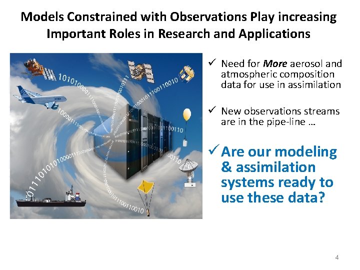 Models Constrained with Observations Play increasing Important Roles in Research and Applications ü Need