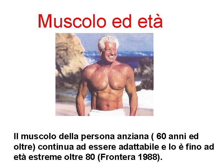Muscolo ed età Il muscolo della persona anziana ( 60 anni ed oltre) continua