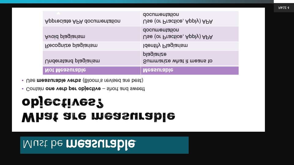 PAGE 4 Must be measurable 