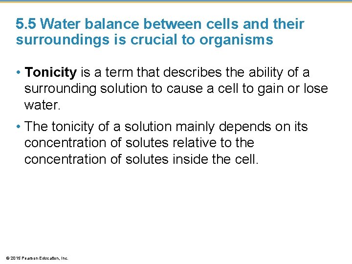 5. 5 Water balance between cells and their surroundings is crucial to organisms •