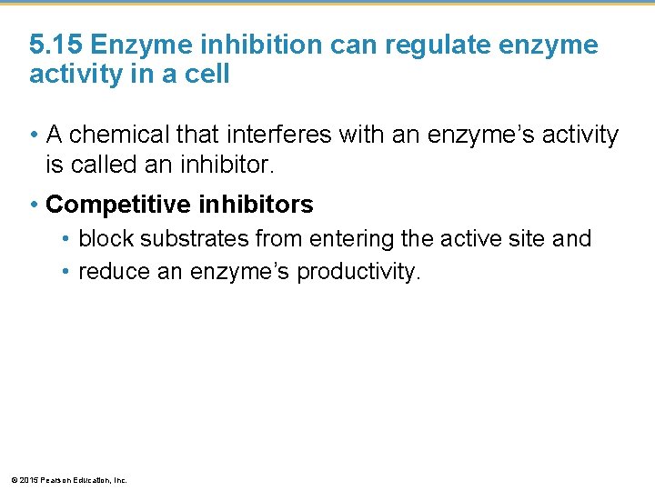 5. 15 Enzyme inhibition can regulate enzyme activity in a cell • A chemical