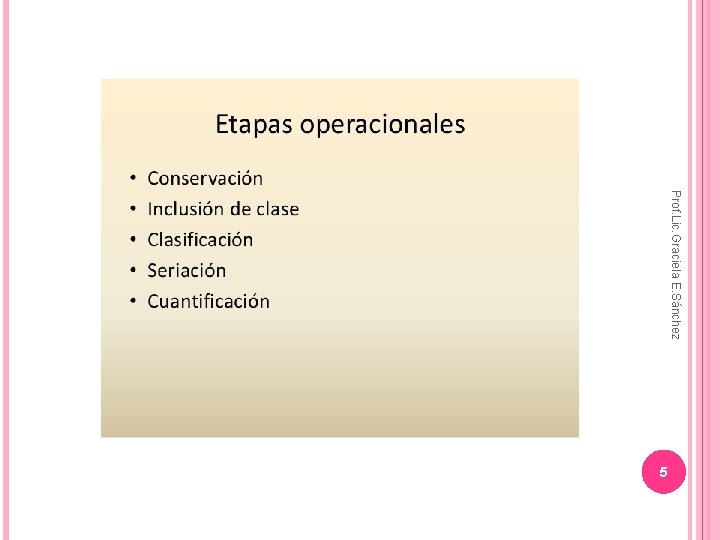 Prof. Lic. Graciela E. Sánchez 5 