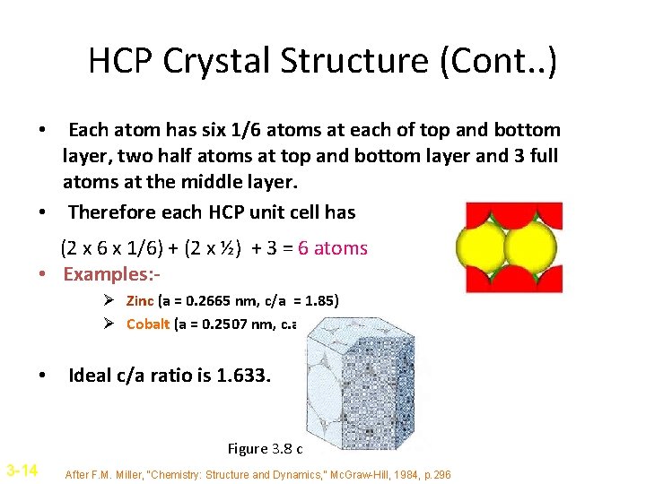 HCP Crystal Structure (Cont. . ) • Each atom has six 1/6 atoms at HCP Crystal Structure (Cont. . ) • Each atom has six 1/6 atoms at
