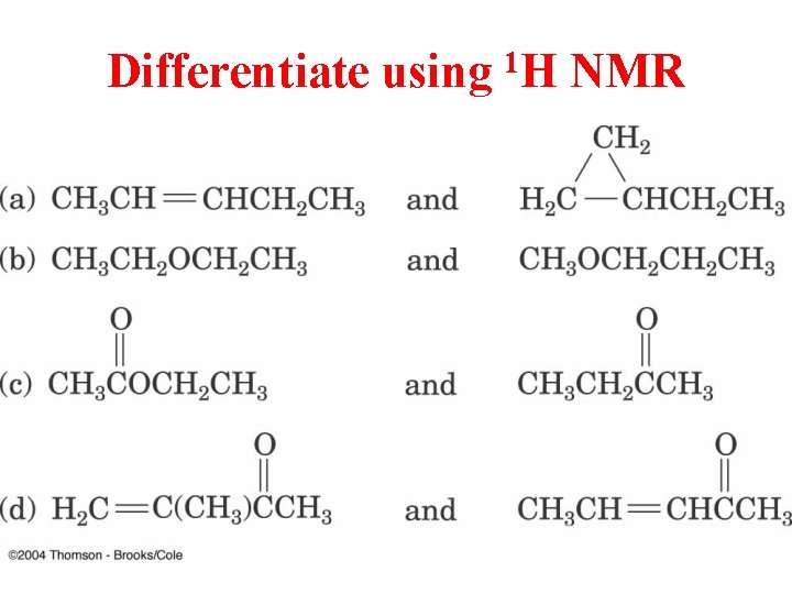 Differentiate using 1 H NMR 