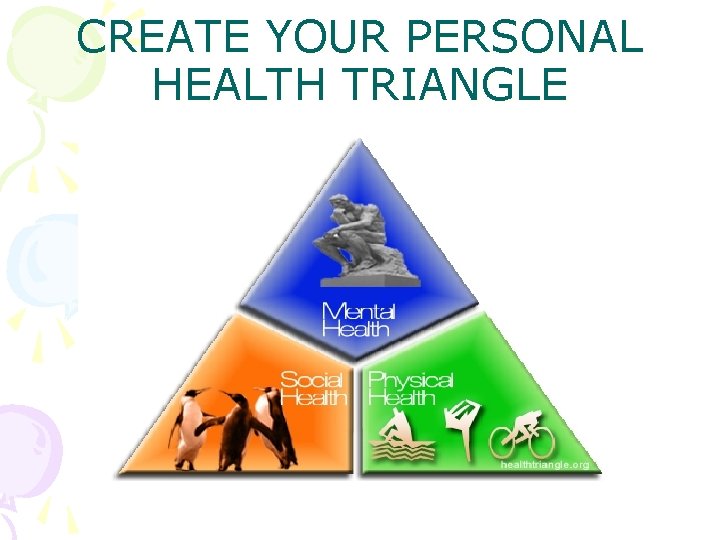 CREATE YOUR PERSONAL HEALTH TRIANGLE 