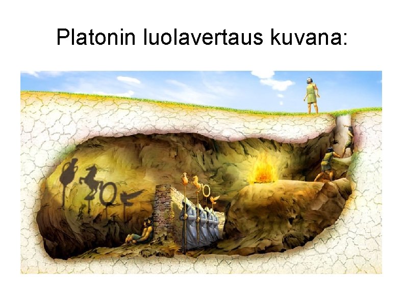 Platonin luolavertaus kuvana: 