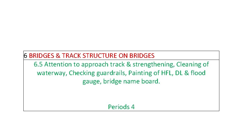 6 BRIDGES & TRACK STRUCTURE ON BRIDGES 6. 5 Attention to approach track &