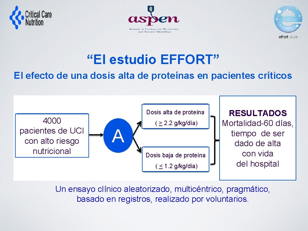 “El estudio EFFORT” El efecto de una dosis alta de proteínas en pacientes críticos