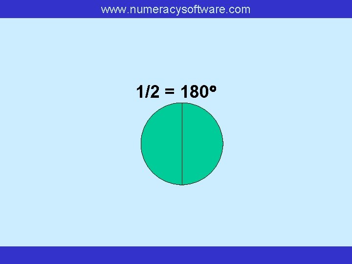 www. numeracysoftware. com 1/2 = 180 