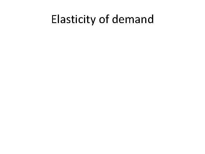 Elasticity of demand 