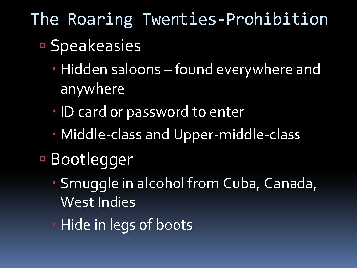 The Roaring Twenties-Prohibition Speakeasies Hidden saloons – found everywhere and anywhere ID card or