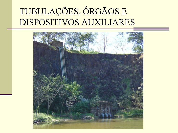 TUBULAÇÕES, ÓRGÃOS E DISPOSITIVOS AUXILIARES 