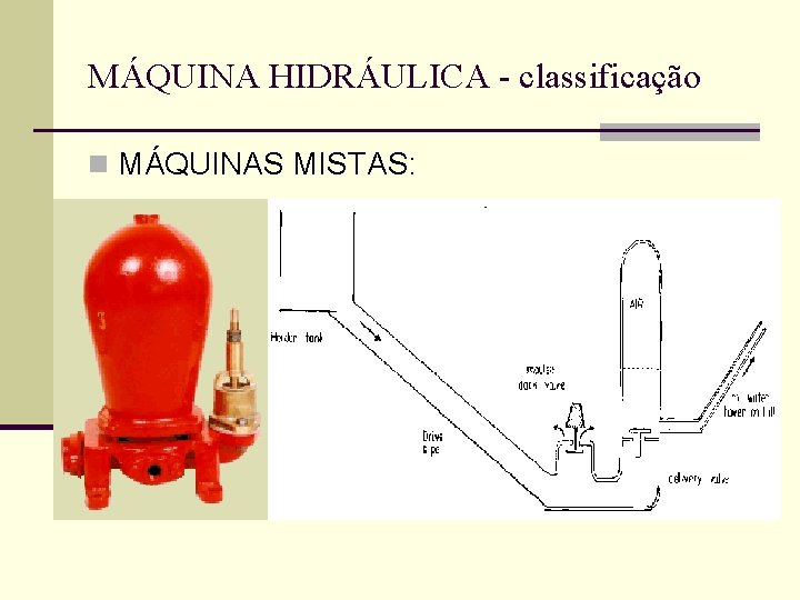 MÁQUINA HIDRÁULICA - classificação n MÁQUINAS MISTAS: 