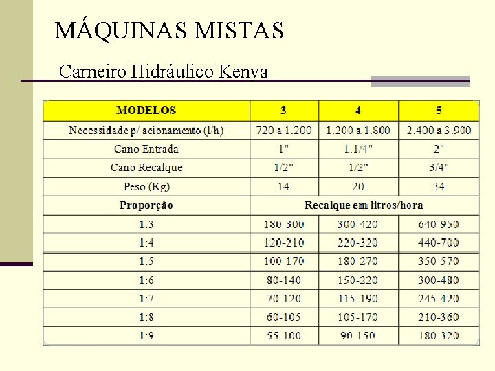 MÁQUINAS MISTAS Carneiro Hidráulico Kenya 