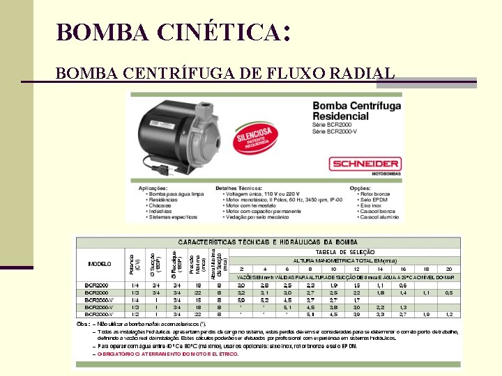 BOMBA CINÉTICA: BOMBA CENTRÍFUGA DE FLUXO RADIAL 