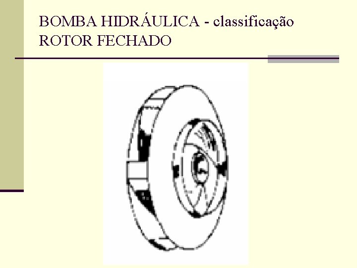 BOMBA HIDRÁULICA - classificação ROTOR FECHADO 