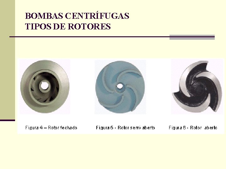 BOMBAS CENTRÍFUGAS TIPOS DE ROTORES 