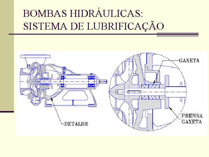 BOMBAS HIDRÁULICAS: SISTEMA DE LUBRIFICAÇÃO 