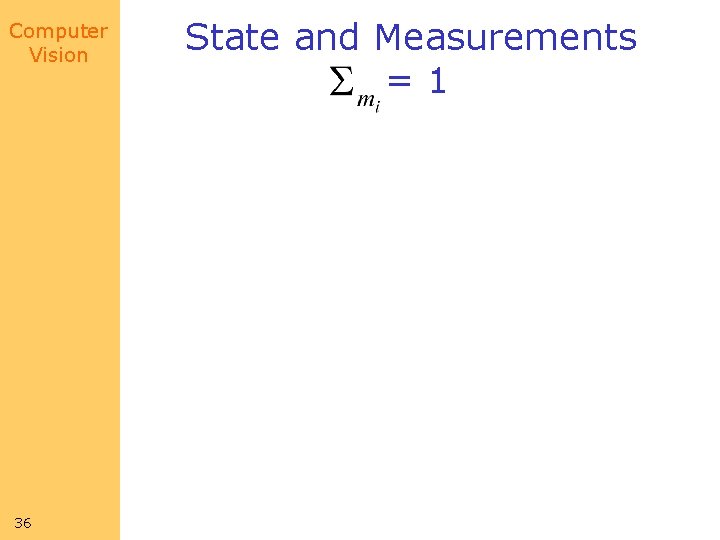 Computer Vision 36 State and Measurements =1 