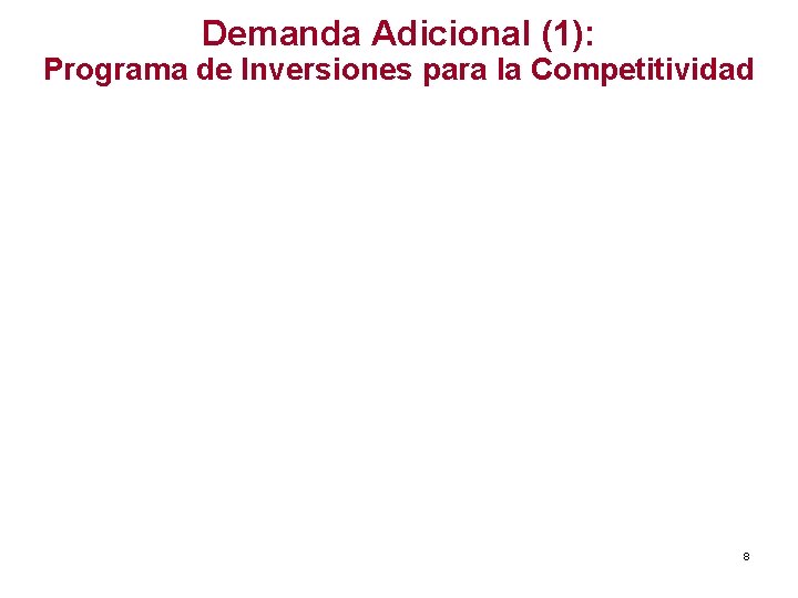 Demanda Adicional (1): Programa de Inversiones para la Competitividad 8 