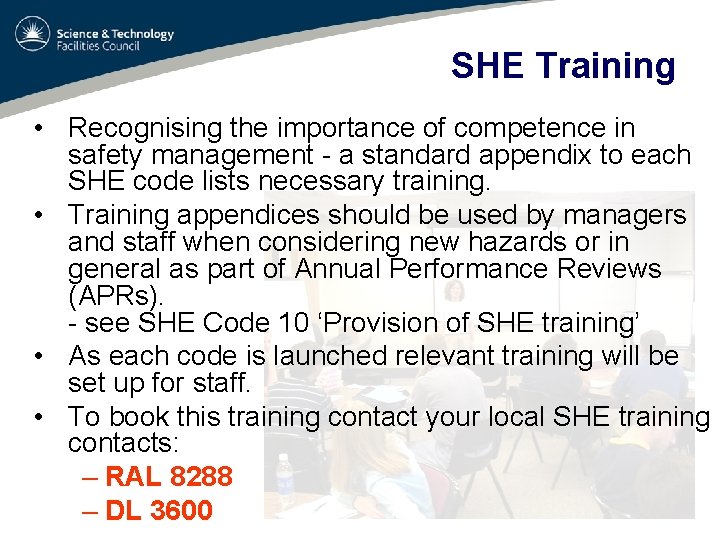 SHE Training • Recognising the importance of competence in safety management - a standard