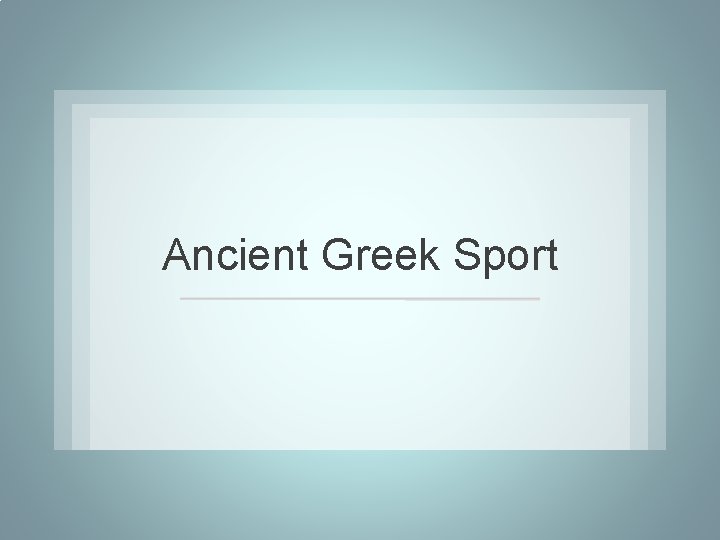 Ancient Greek Sport 
