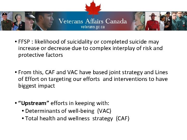 CAF VAC Joint Suicide Prevention Strategy Presentation for