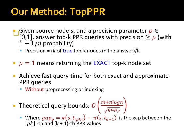 Our Method: Top. PPR � 
