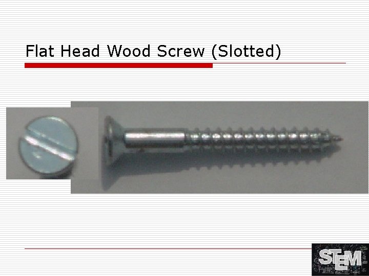 Flat Head Wood Screw (Slotted) 