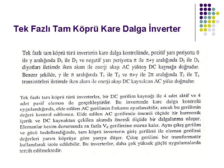 Tek Fazlı Tam Köprü Kare Dalga İnverter 