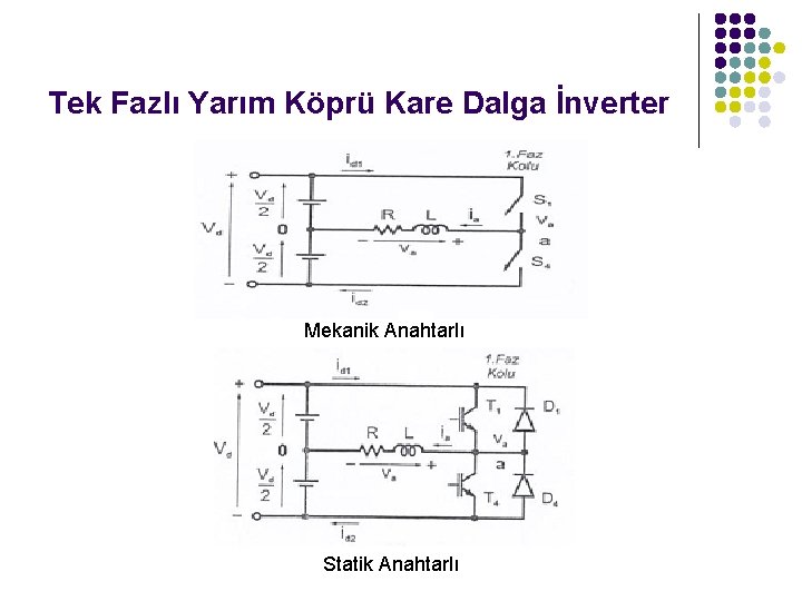 Tek Fazlı Yarım Köprü Kare Dalga İnverter Mekanik Anahtarlı Statik Anahtarlı Tek Fazlı Yarım Köprü Kare Dalga İnverter Mekanik Anahtarlı Statik Anahtarlı