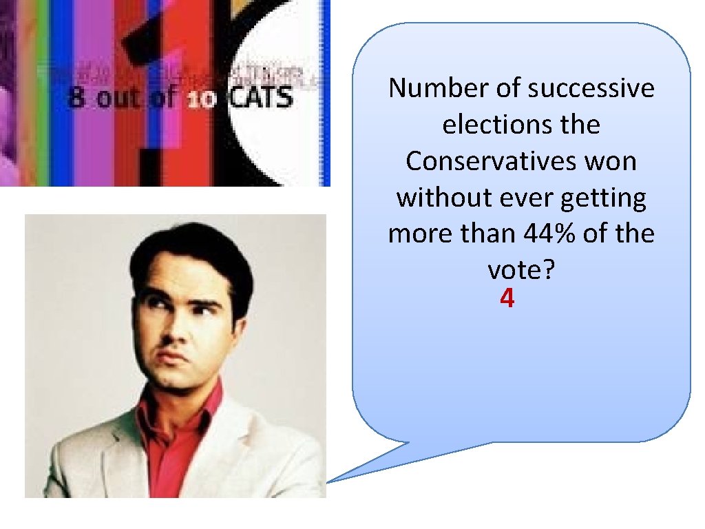 Number of successive elections the Conservatives won without ever getting more than 44% of